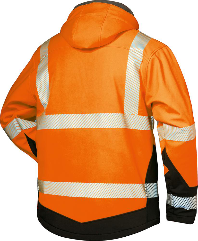 Warnjacke Lukas, Softshell Gr. M, orange/schwarz