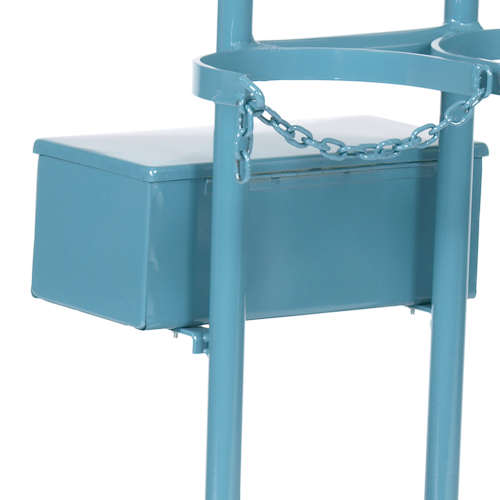 Stahlflaschenwagen für 2 Flaschen, 1 x 50 Liter, 1 x 33 kg Propan Stahlflaschenwagen für 2 Flaschen, 1 x 50 Liter, 1 x 33 kg Propan