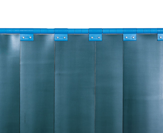 Kemper Schweißerschutzlamelle S9, dunkelgrün 300 mm, Überlappung: 66 % = 100 mm, 6,00 kg/m² 3 mm