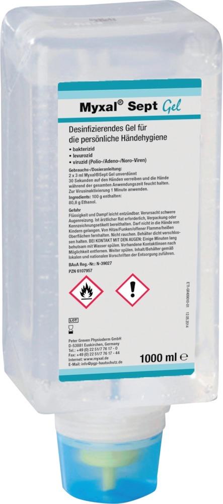 Händedesinfektion Myxal Sept Gel,1000 ml Varioflasche