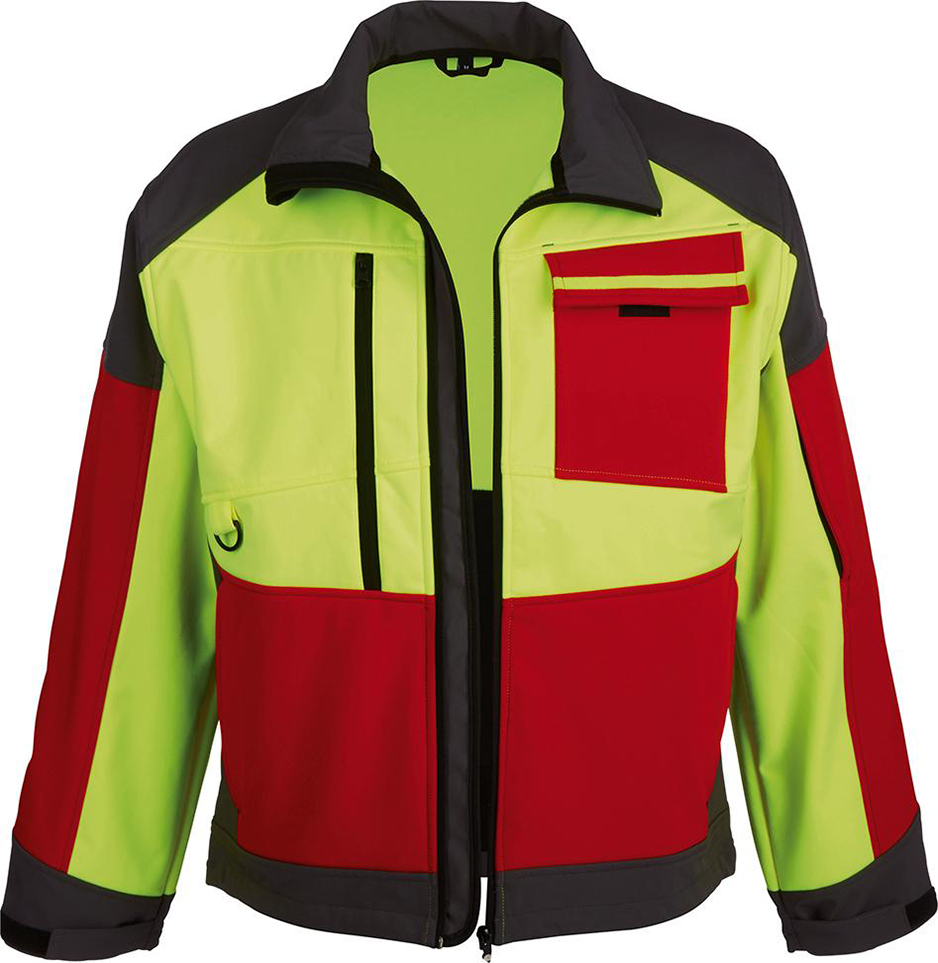Softshelljacke Forest Jack Red, Gr. M, rot/anthrazit/gelb