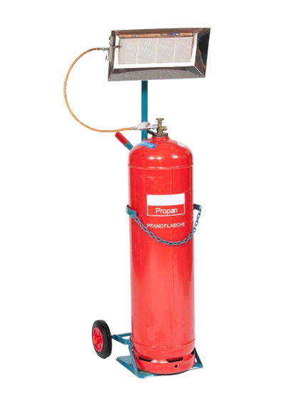 Heizstrahlerwagen für 1 Flasche 33 kg Propan