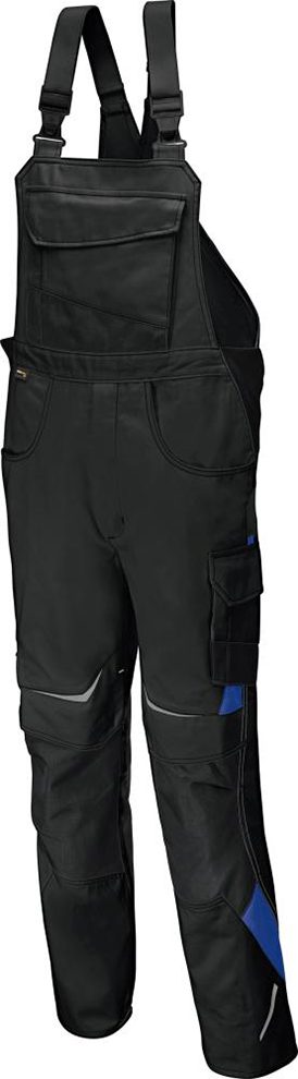 Latzhose PULSSCHLAG Gr. 54, schwarz/kbl.blau