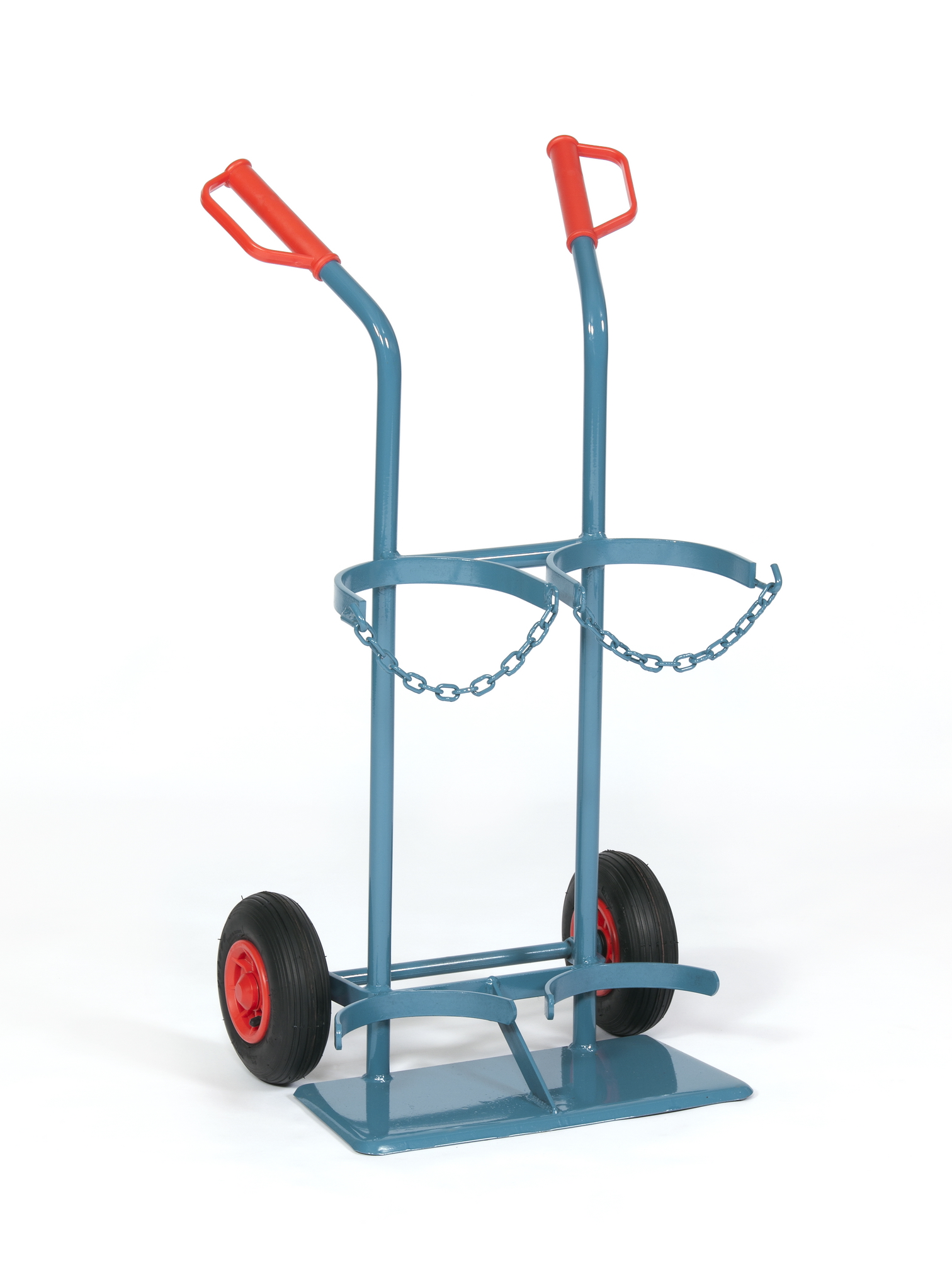 Stahlflaschenwagen für 2 Flaschen, 2 Holm,  2 x 20 l mit Werkzeugkasten