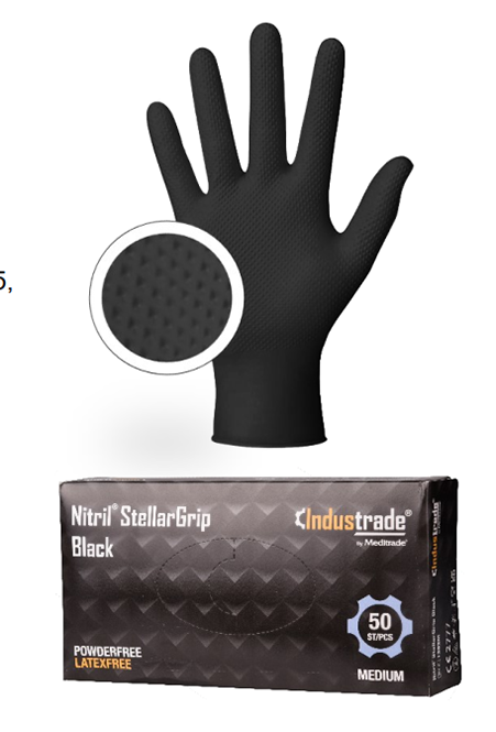 Nitril®StellarGrip Einweghandschuh schwarz 50 Stück L