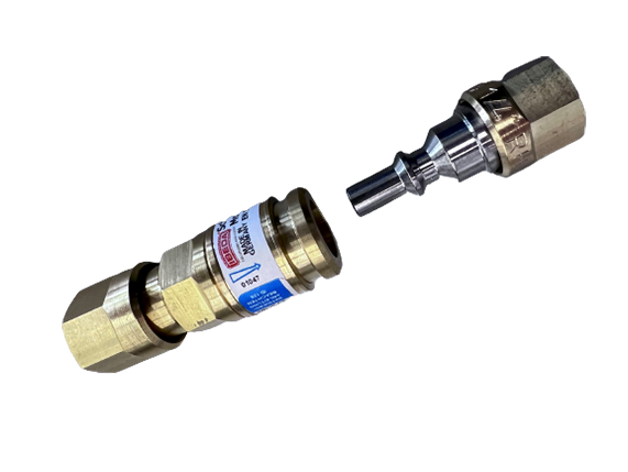 Set Schlauchkupplung + Stift DKD Sauerstoff G 1/4 RH