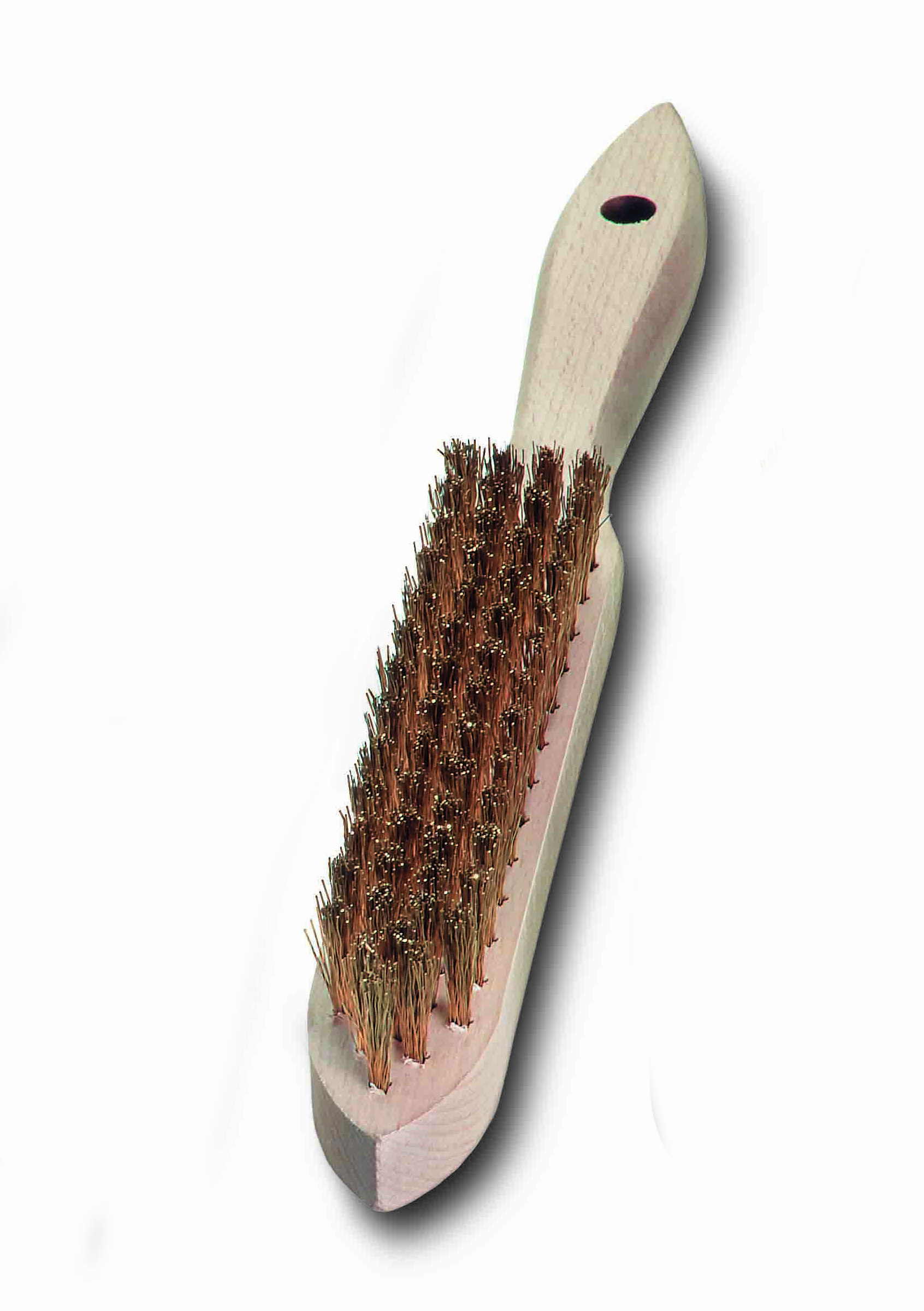 Handbürste Messingdraht gewellt 3-reihig. Draht 0,30 mm
