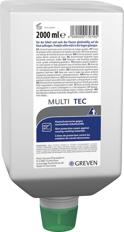 Hautschutzcreme Greven Multi-tec, 2000 ml Varioflasche Hautschutzcreme Greven® Multi Tec