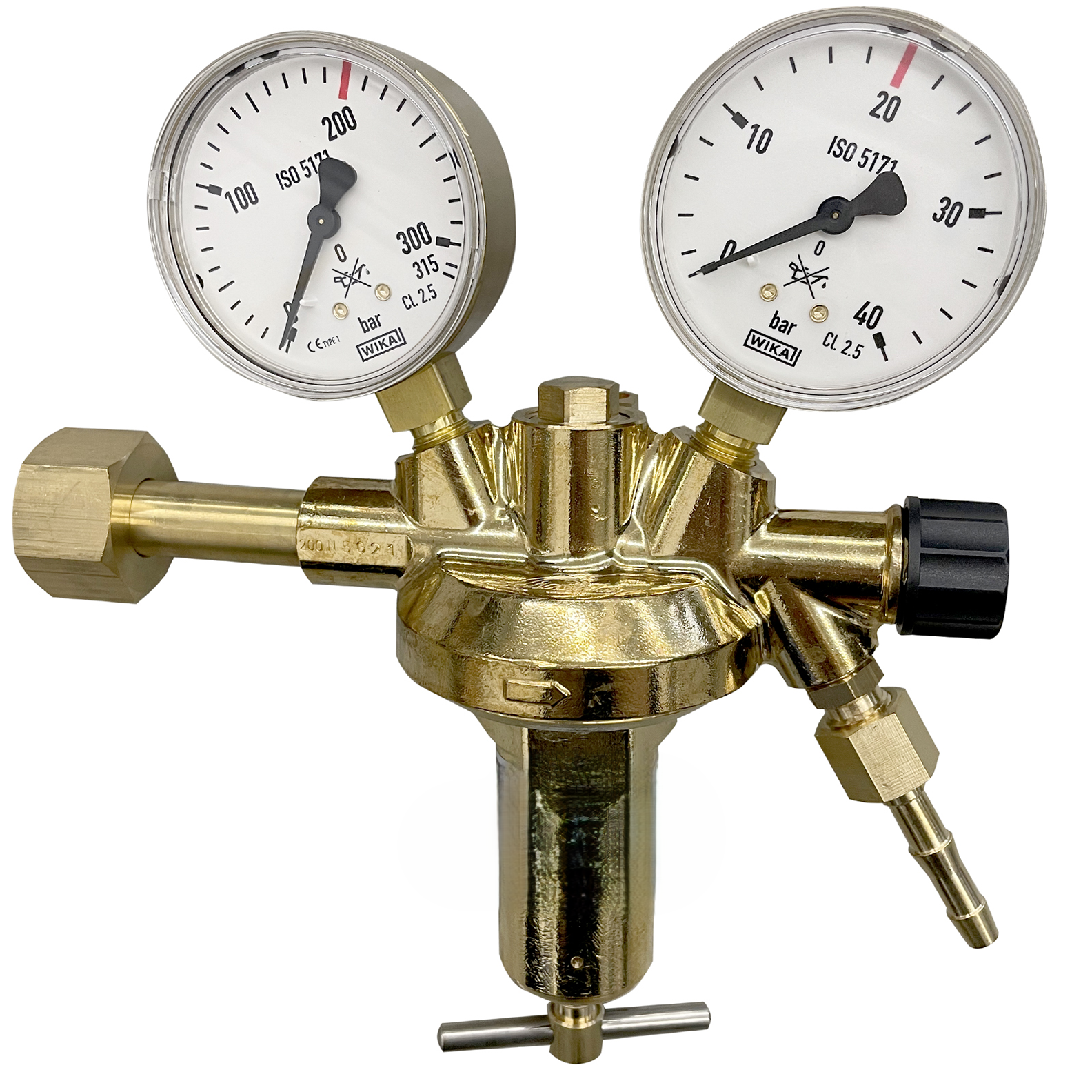Flaschendruckminderer Stickstoff 200 bar 0-20 bar einstufig