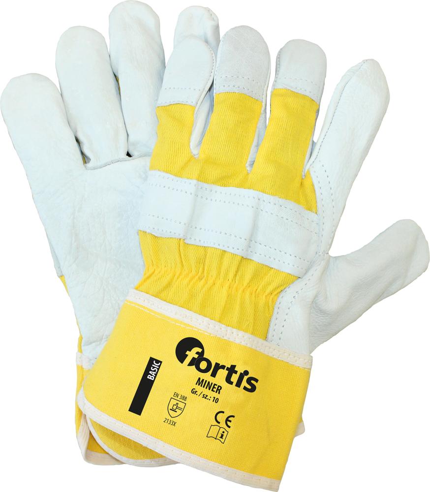 Handschuh Miner, Rindnarbenleder, Gr. 10, FORTIS
