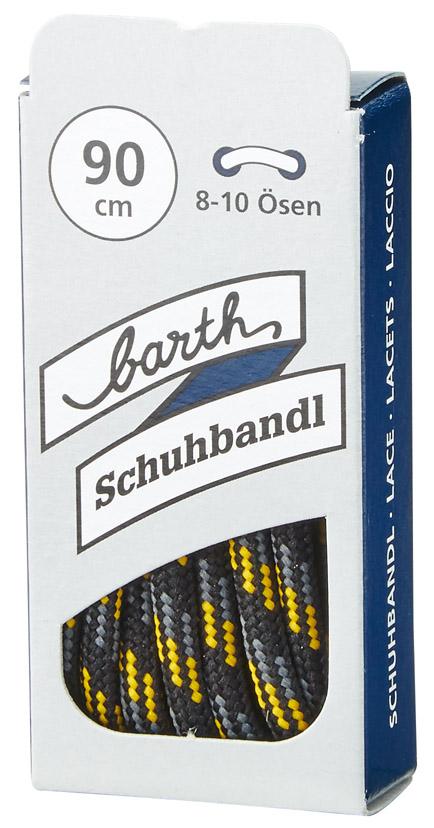 Schnürsenkel, 120 cm, rund, schwarz-grau-gelb
