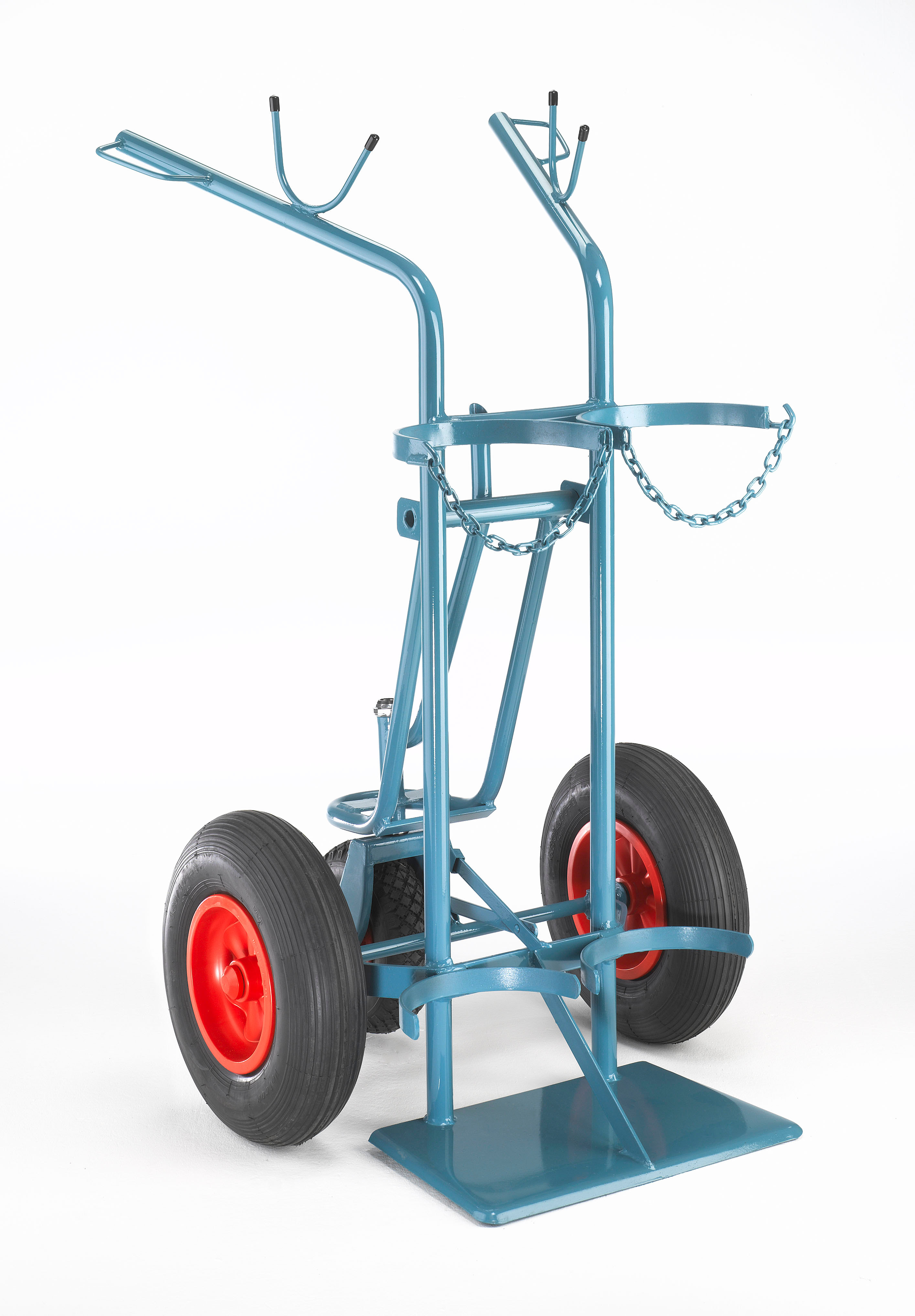 Stahlflaschenwagen für 2 Flaschen, 1 x 50 Liter, 1 x 33 kg Propan Stahlflaschenwagen für 2 Flaschen, 1 x 50 Liter, 1 x 33 kg Propan