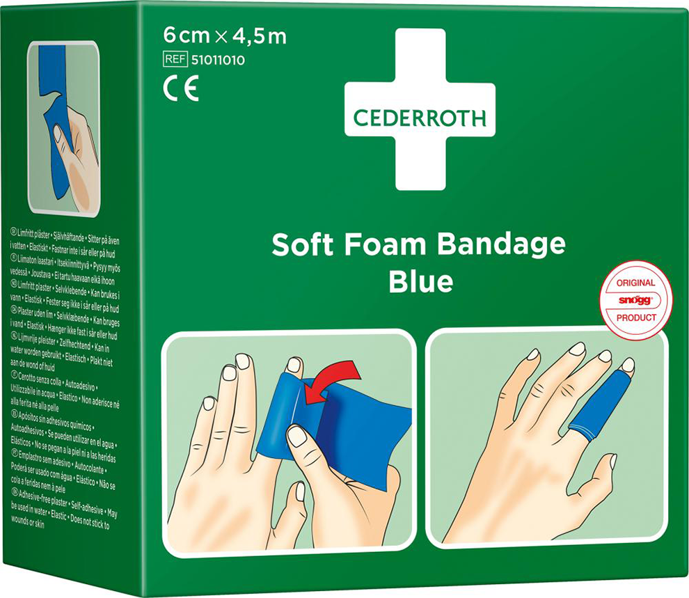 Schaumbandage blau, 6cm x 4,5m CEDERROTH