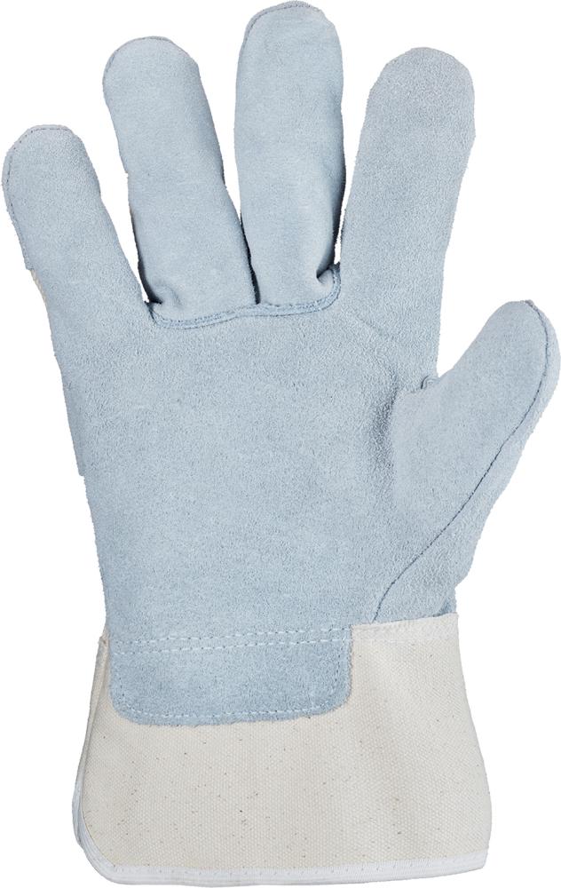 Handschuh, Kernspaltleder, weiße Stulpe