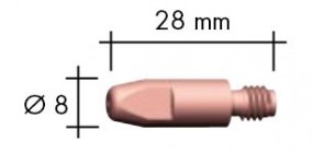 Stromdüse M6 E-Cu Länge 28 mm Ø 1,0 mm