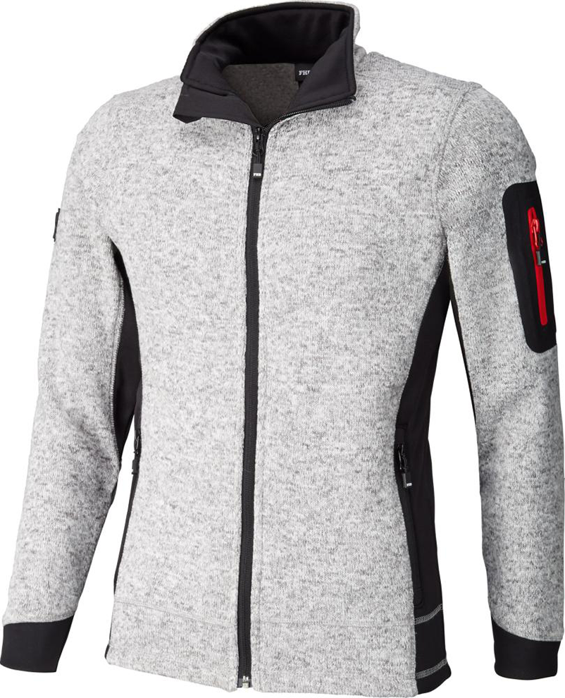 Strick Fleecejacke Christoph, grau-schwarz, Gr. L