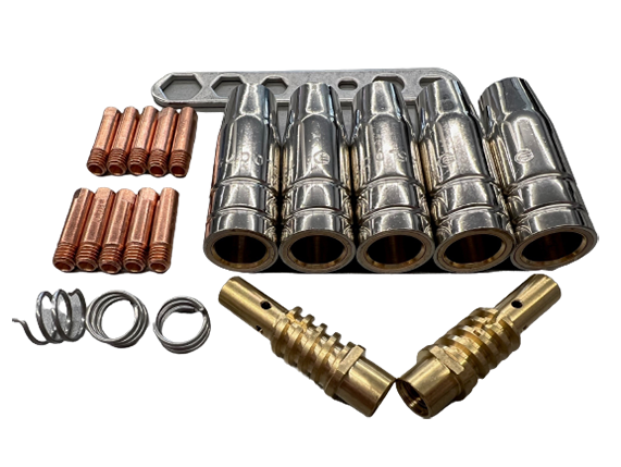 21 teiliges Verschleißteile Set passend für MB Grip 36 KD und EVO Pro 36 MIG MAG Schweißbrenner 0,8mm M6x28