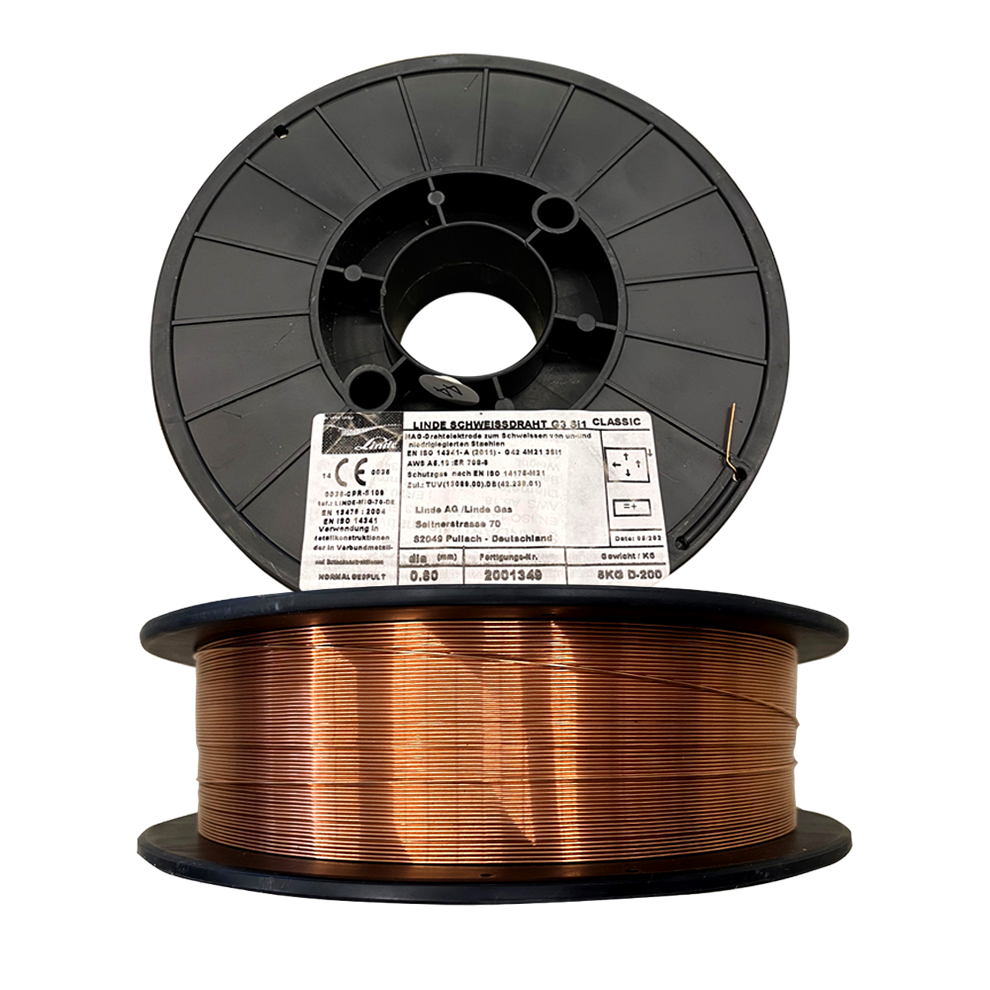 Drahtelektrode SG2 G3Si1 - 5 kg Spule Ø 0,8 mm D200 - TÜV/ DB Zulassung