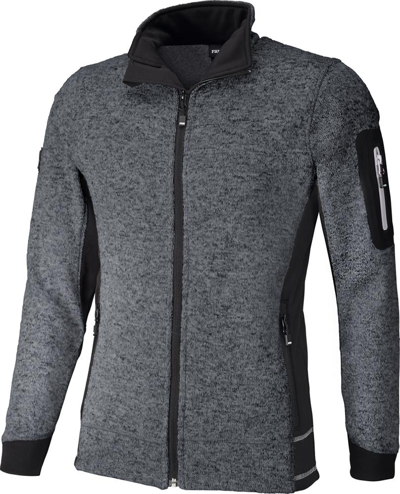 Strick Fleecejacke Christoph, anthrazit- schwarz, Gr. XL