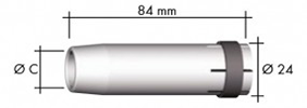 Gasdüse konisch NW Ø 16 mm - 84 mm lang