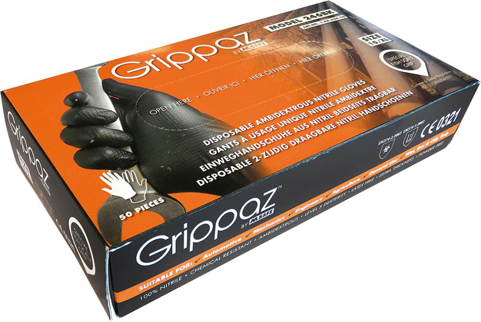 Handschuh Grippaz, schwarz, Gr. 2XL, Box a 50 Stück