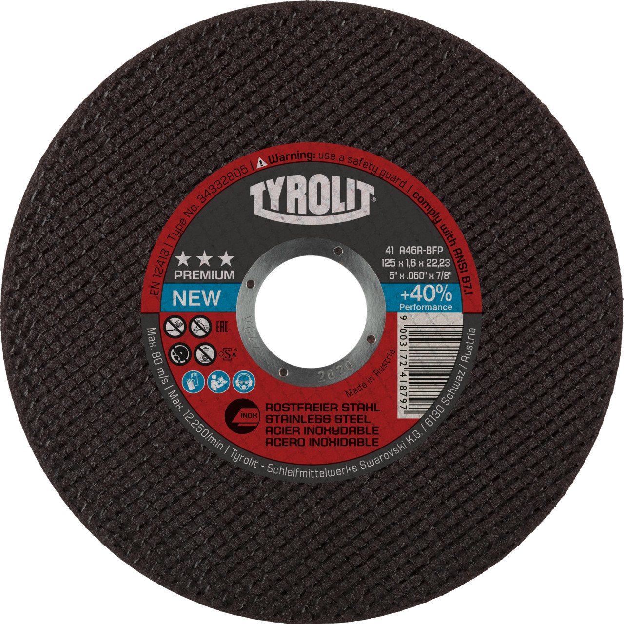 Trennscheibe Premium für Edelstahl Ø 125 x 1,0 x 22,23 mm