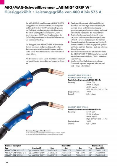 Brennerhals ABIMIG GRIP W 555 D TS 50° gebogen