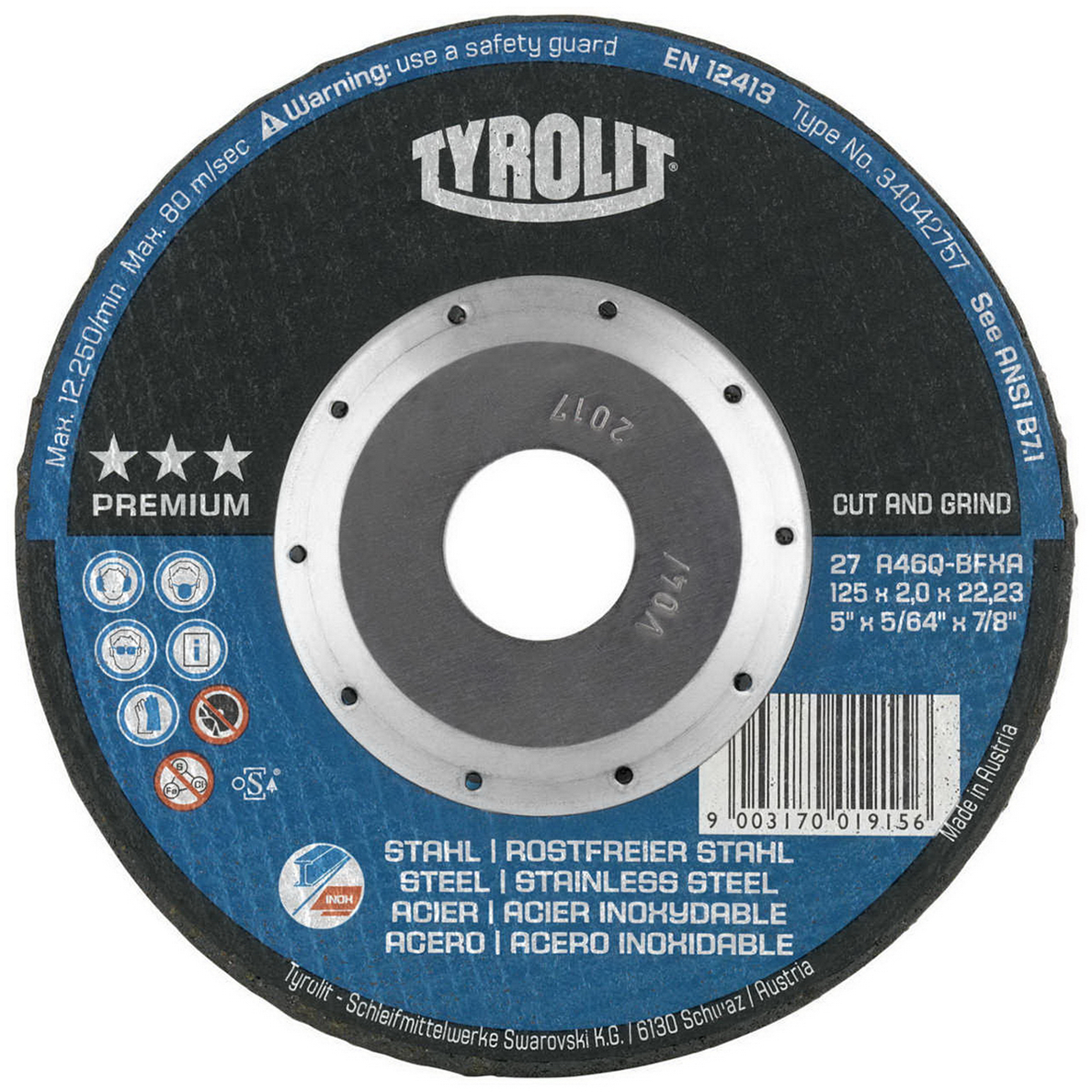 Trennscheibe CUT and GRIND Ø 125 x 2 x 22,23 mm Trennscheibe CUT and GRIND Ø 125 x 2 x 22,23 mm