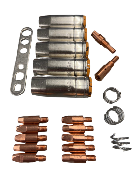 21 teiliges Verschleißteile Set passend für AK 25, EVO Pro 25 MIG MAG Schweißbrenner 1,2mm M6x28