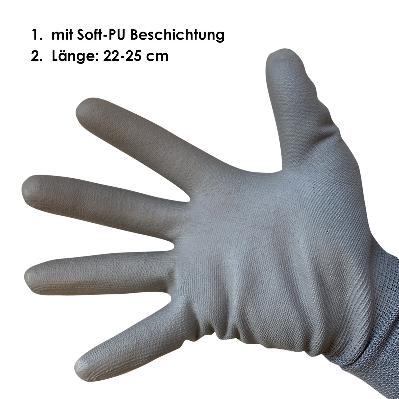 PU-Handschuhe grau 8