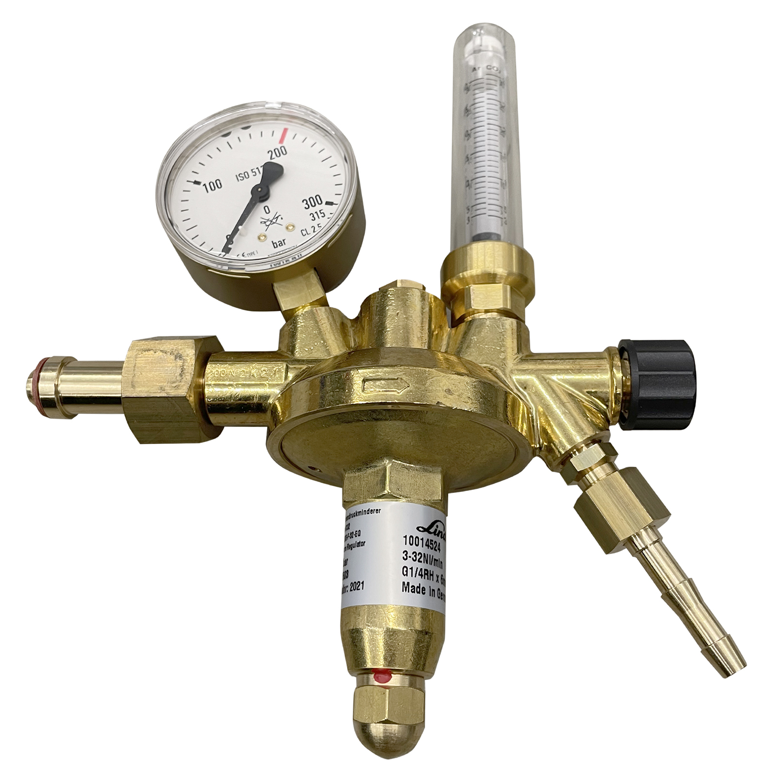 Flaschendruckminderer mit Flowmeter CO2 /Argon 200 bar einstufig