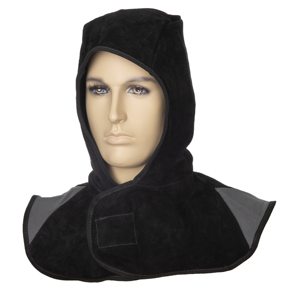 Schwarze Kapuze aus Spaltleder Arc Knight® XL