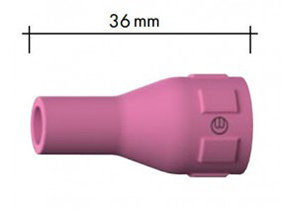 Gasdüse Keramik für Gaslinse Länge 36 mm Ø 9,5 mm