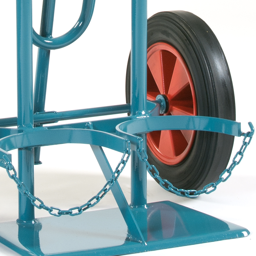 Stahlflaschenwagen, für 2 beladene Flaschen, 1 x 50 l, 1 x 33 l  Propanl
