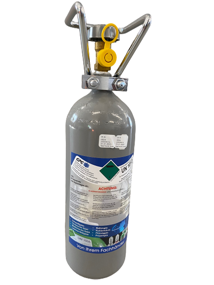 CO2 Flasche 2 kg Füllung nach E290 UN 1013 - NUR ABHOLUNG !