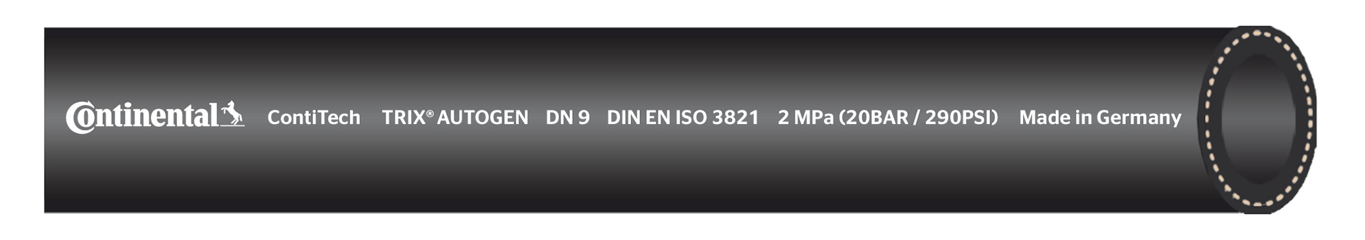 Argonschlauch Original TRIX - 1 m - 9,0 x 3,5 mm