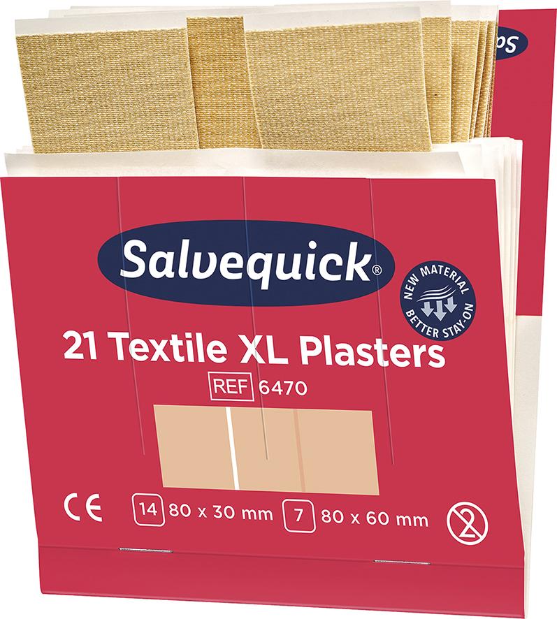 Salvequick Nachfüller 6 x 21 Pflaster, Textil extra groß