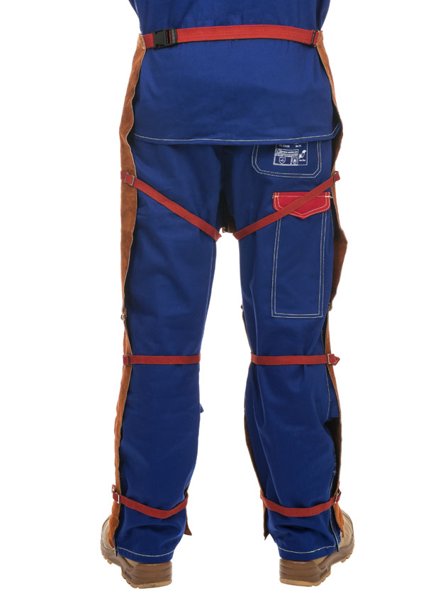 Schweißerschutz-Beinschürze STEERSOtuff LavaBrown 122 cm mit offenem Rücken