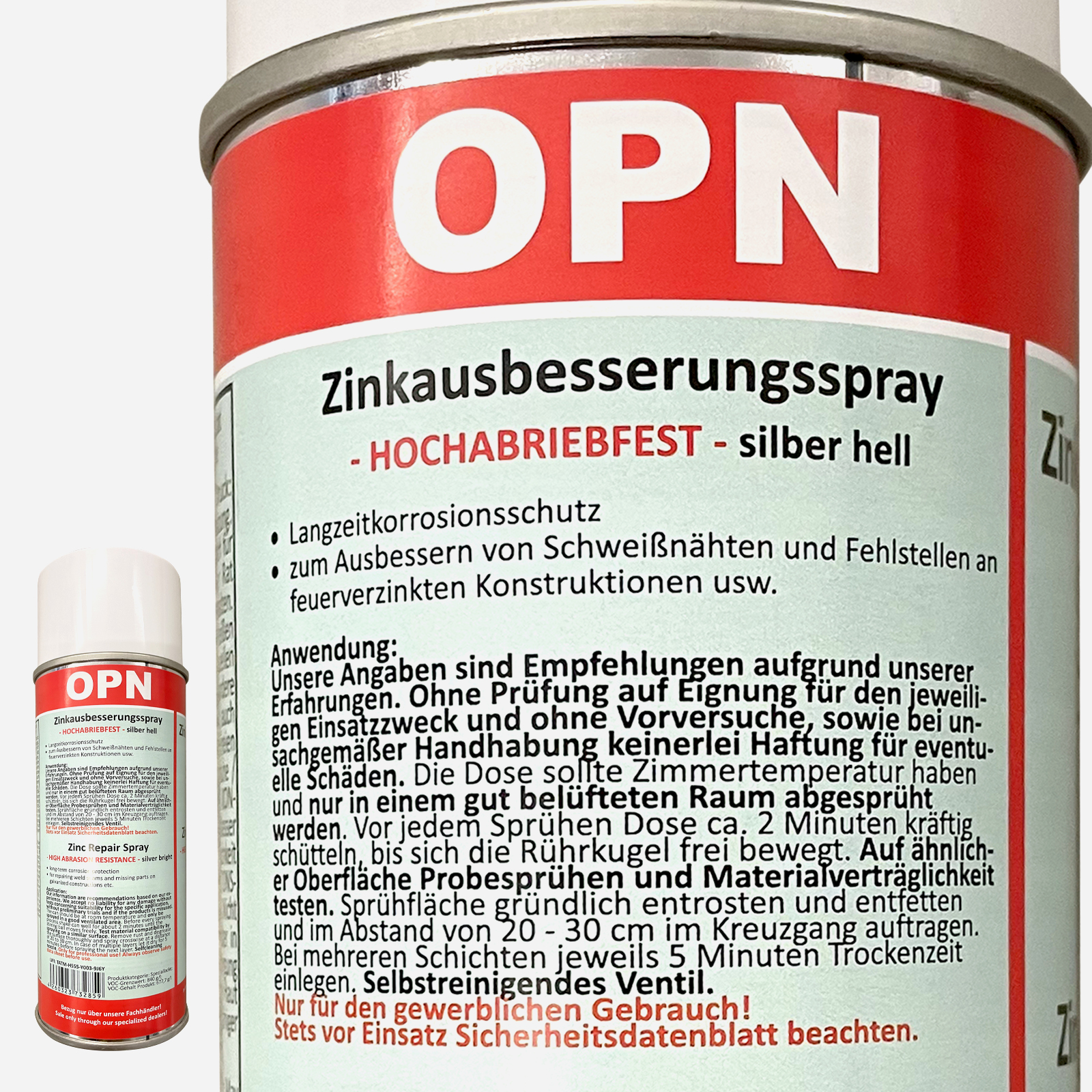 OPN Zinkausbesserungsspray hochabriebfest silber-hell 400 ml
