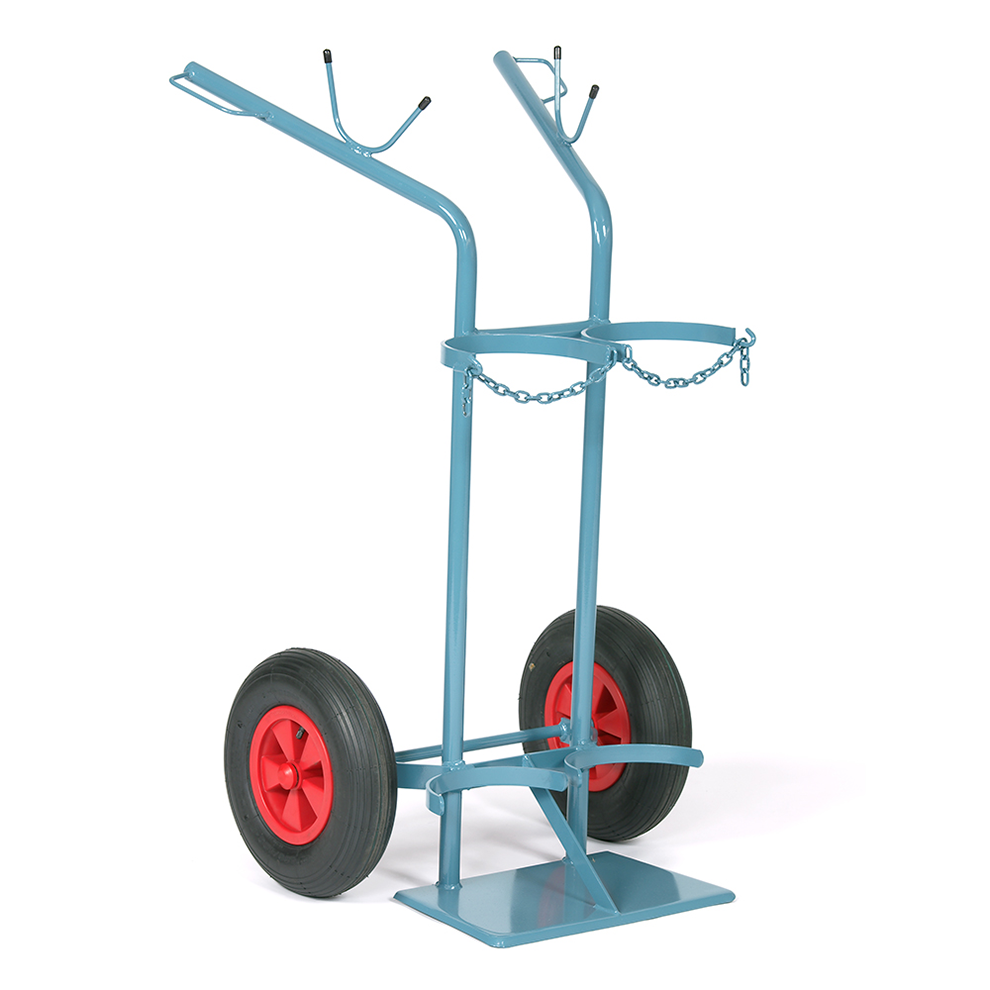Stahlflaschenwagen für 2 Flaschen, 1 x 50 Liter, 1 x 33 kg Propan