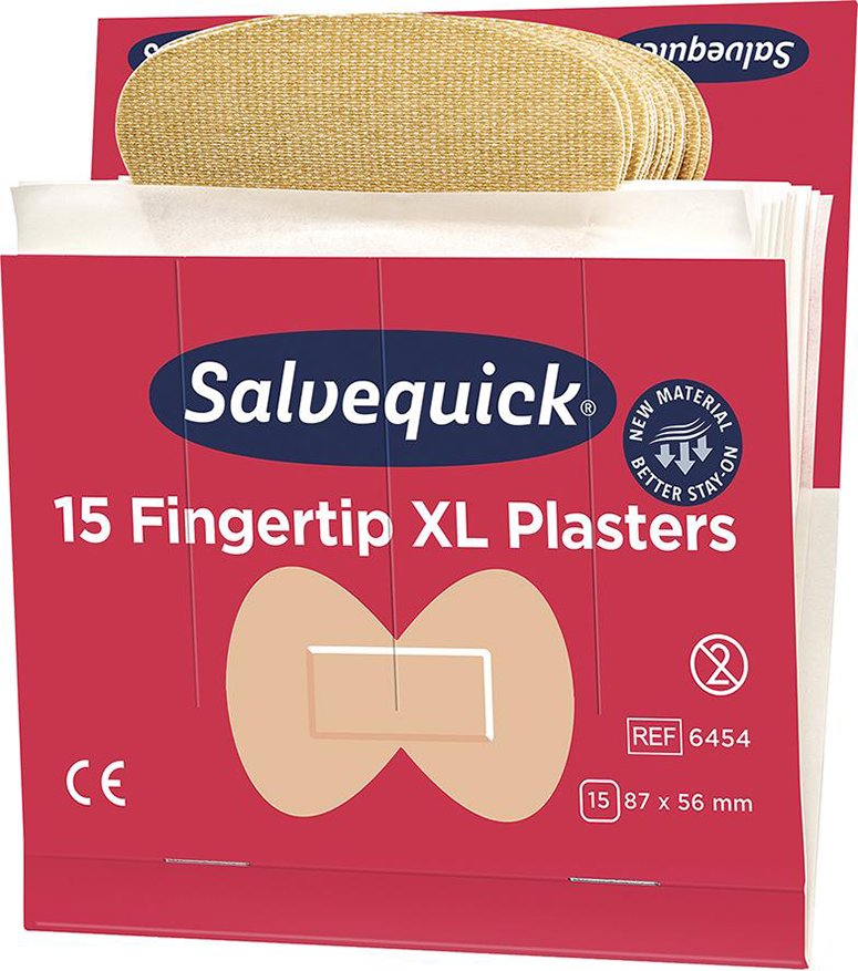 Salvequick Nachfüller 6 x 15 Pflaster, Fingerspitzen extra groß