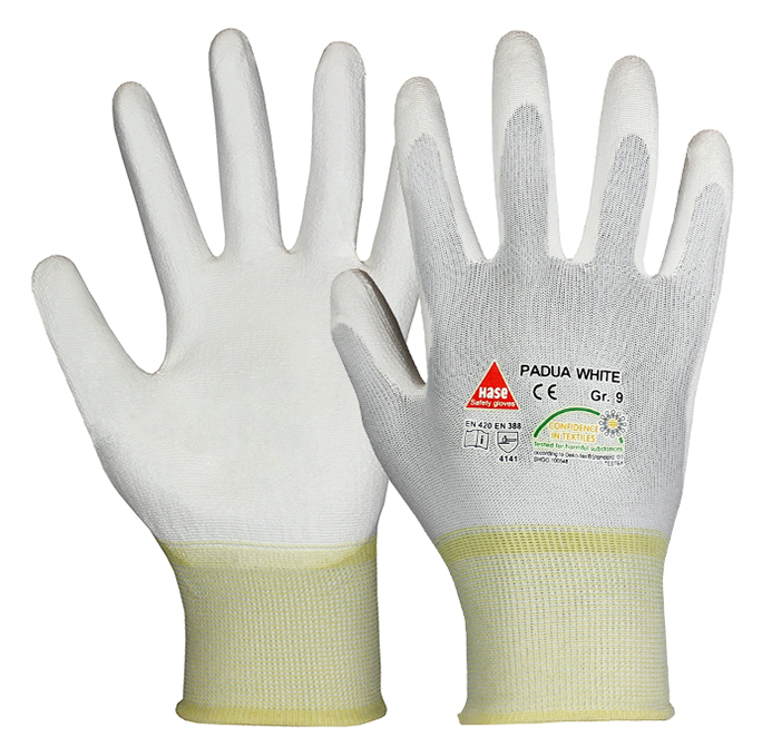 Montagehandschuhe Padua white ÖkoTex Gr. 8