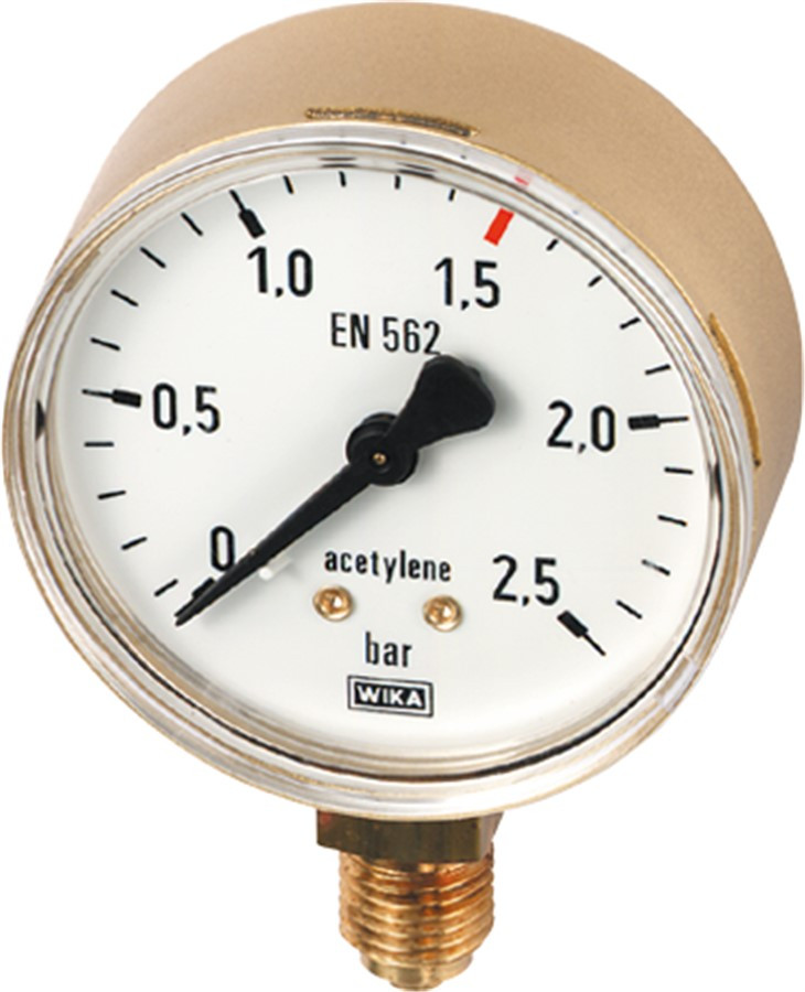 Manometer Acetylen Arbeitsdruck 0 - 1,5 / 2,5 bar