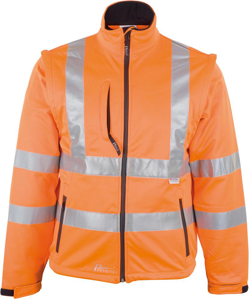 Warnjacke, Softshell, Gr. L, leuchtorange