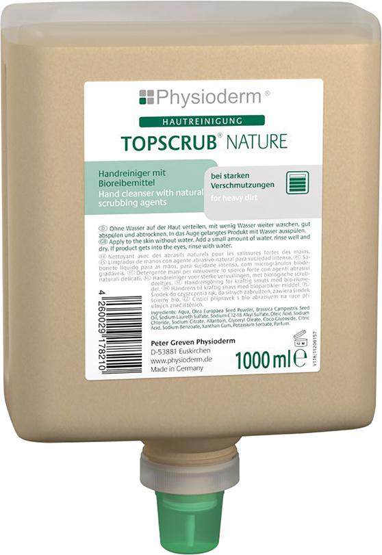 Topscrub nature 1000 ml Neptuneflasche Handreiniger Naturreibem. Physioderm