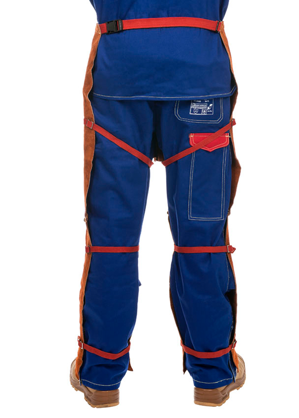 Schweißerschutz-Beinschürze STEERSOtuff LavaBrown 122 cm mit offenem Rücken