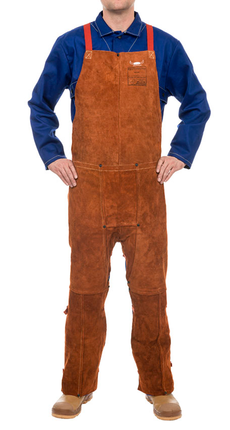 Schweißerschutz-Beinschürze STEERSOtuff LavaBrown 122 cm mit offenem Rücken