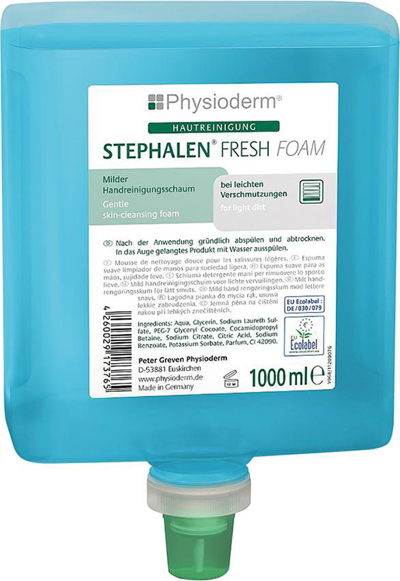 Stephalen Fresh Foam 1000 ml Neptuneflasche Handreingiungsschaum mild Physioderm Stephalen Fresh Foam 1000 ml Neptuneflasche Handreingiungsschaum mild Physioderm