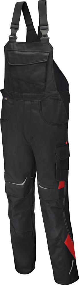 Latzhose PULSSCHLAG Gr. 29, schwarz/mittelrot