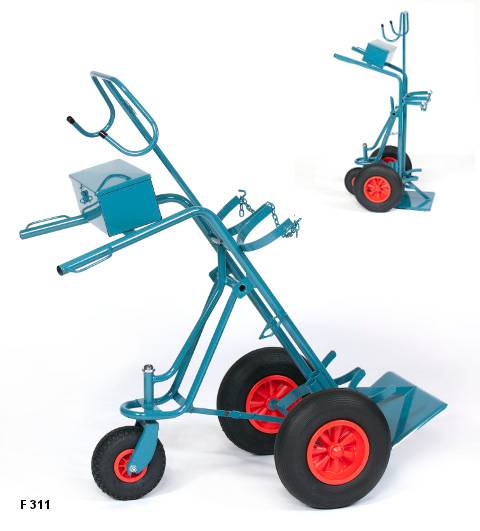 Stahlflaschenwagen für 2 Flaschen, 2 x 50 Liter